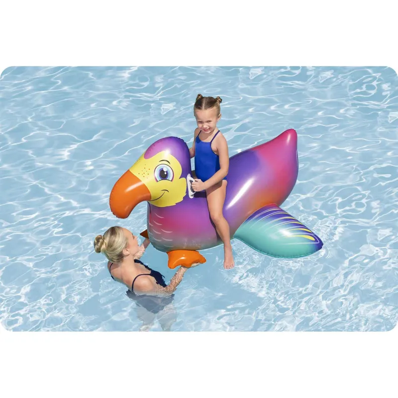 Saltea gonflabil tucan 141cm, realizată din material rezistent, sigur pentru copii