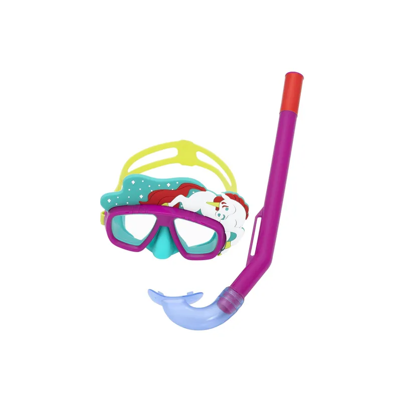 Set de snorkeling roz pentru copii, perfect pentru plajă