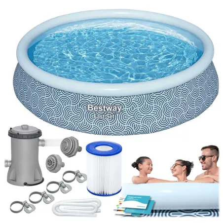 Piscină de Grădină 396 x 84 cm, material rezistent, piscină autoportantă