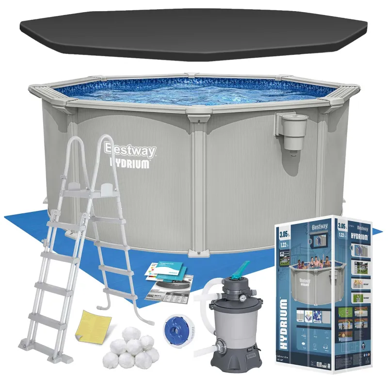 Piscină de grădină cu panouri 305 x 122 cm, ideală pentru utilizare tot anul