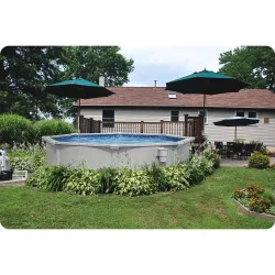 Piscină de grădină albastră 305 x 122 cm, ideală pentru relaxare în aer liber