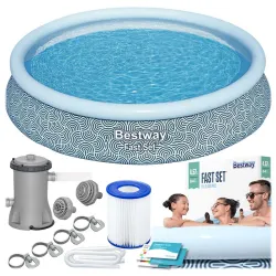 Piscină de grădină 457 x 84 cm, material PVC rezistent, piscină autoportantă