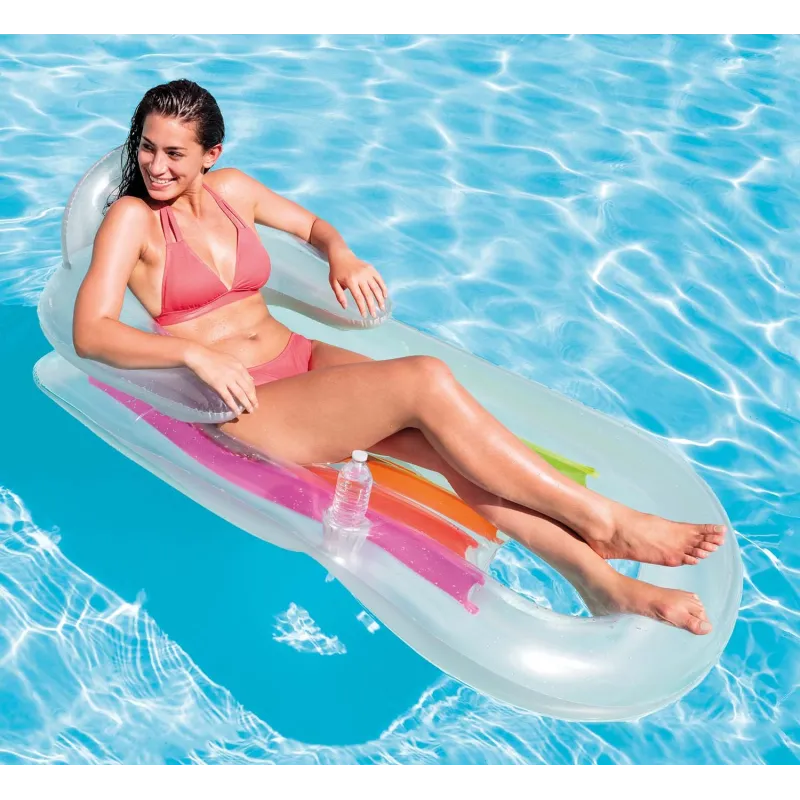 Saltea 2 în 1, ideală pentru grădină și piscină, culoare albastră