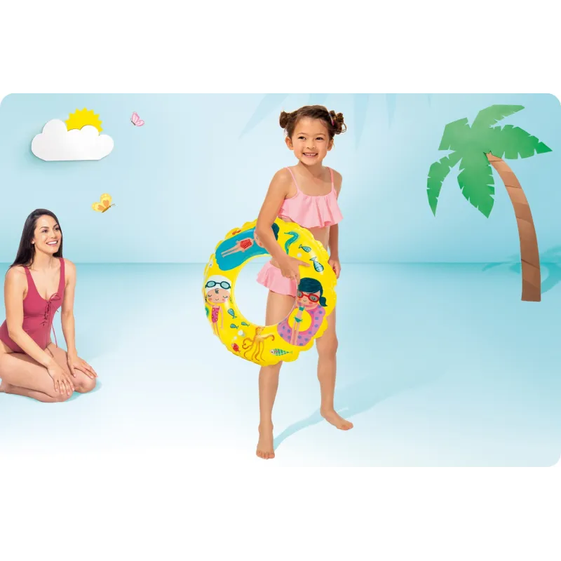 Colac de înot colorat cu diametru de 61 cm, ideal pentru distracție în apă