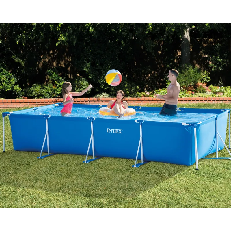 Piscină de grădină albastră cu structură 450x220x84 cm INTEX 28273, perfectă pentru exterior