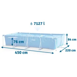 Piscină de grădină 450x220x84 cm INTEX 28273, fabricată din material PVC rezistent