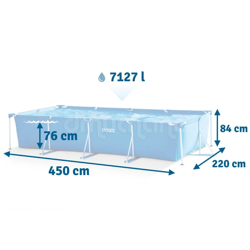 Piscină de grădină 450x220x84 cm INTEX 28273, fabricată din material PVC rezistent