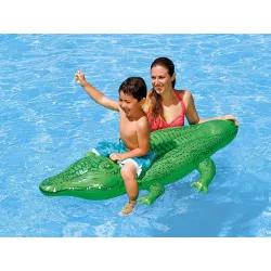 Crocodil verde plutitor, ideal pentru distracție în grădină și piscină