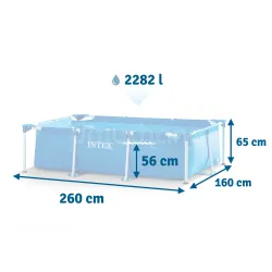 Piscină de grădină din PVC rezistent 260 x 160 x 65 cm pentru familie