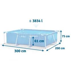 Piscină de grădină 300 x 200 x 75 cm ideală pentru distracția copiilor