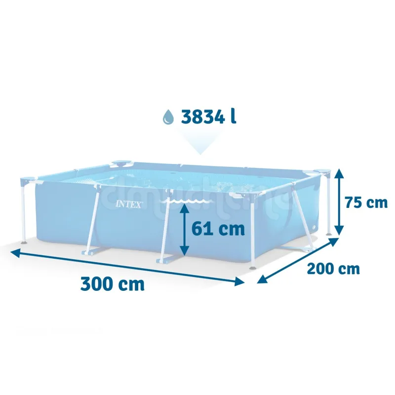 Piscină de grădină 300 x 200 x 75 cm ideală pentru distracția copiilor