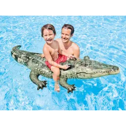 Cocodrilo gonflabil verde, perfect pentru grădină sau piscină