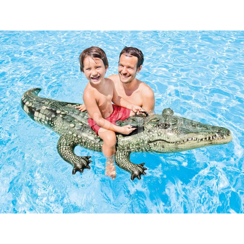 Cocodrilo gonflabil verde, perfect pentru grădină sau piscină
