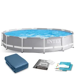 Piscină de grădină cu structură 366 x 76 cm set 6 în 1 INTEX 26710