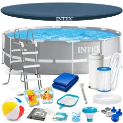 Piscină cu cadru 366 x 99 cm și 17 accesorii pentru grădină