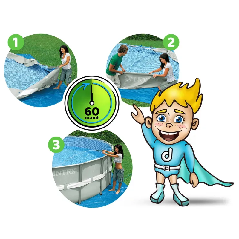 Piscină de grădină 549 x 122 cm cu montare ușoară pentru distracție în aer liber