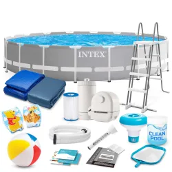 Piscină de grădină cu structură 549 x 122 cm și set 18în1