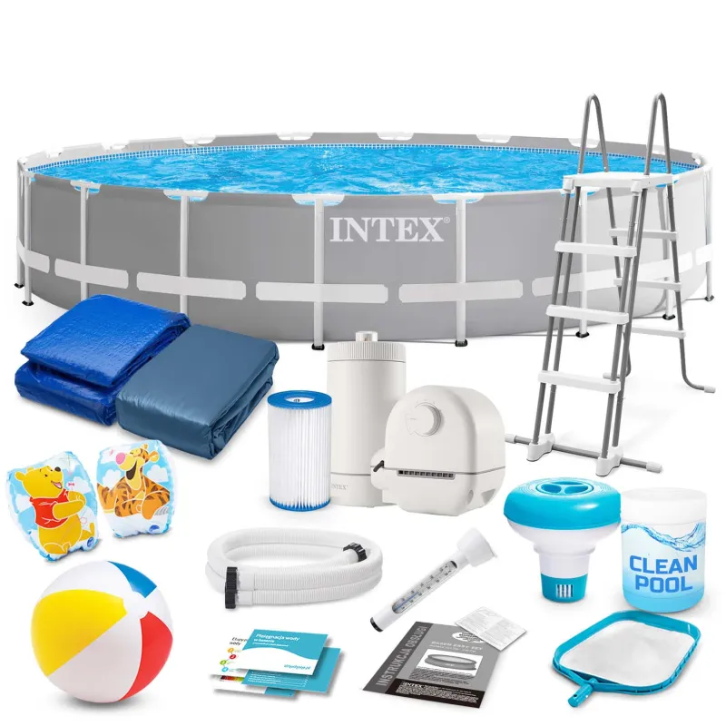 Piscină de grădină cu structură 549 x 122 cm și set 18în1