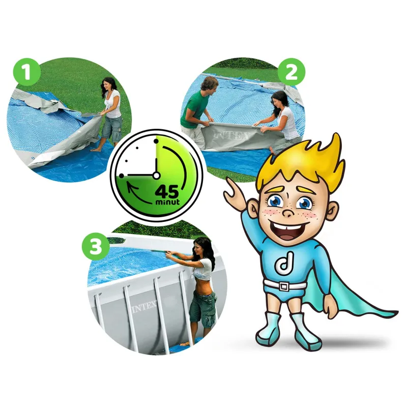 Piscină cu cadru 300 x 175 x 80 cm pentru relaxare în grădină