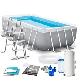 Piscină de grădină cu cadru 400 x 200 x 100 cm set 4în1 pentru exterior