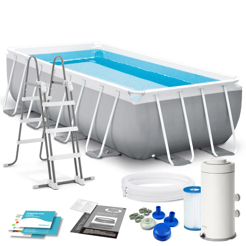 Piscină de grădină cu cadru 400 x 200 x 100 cm set 4în1 pentru exterior