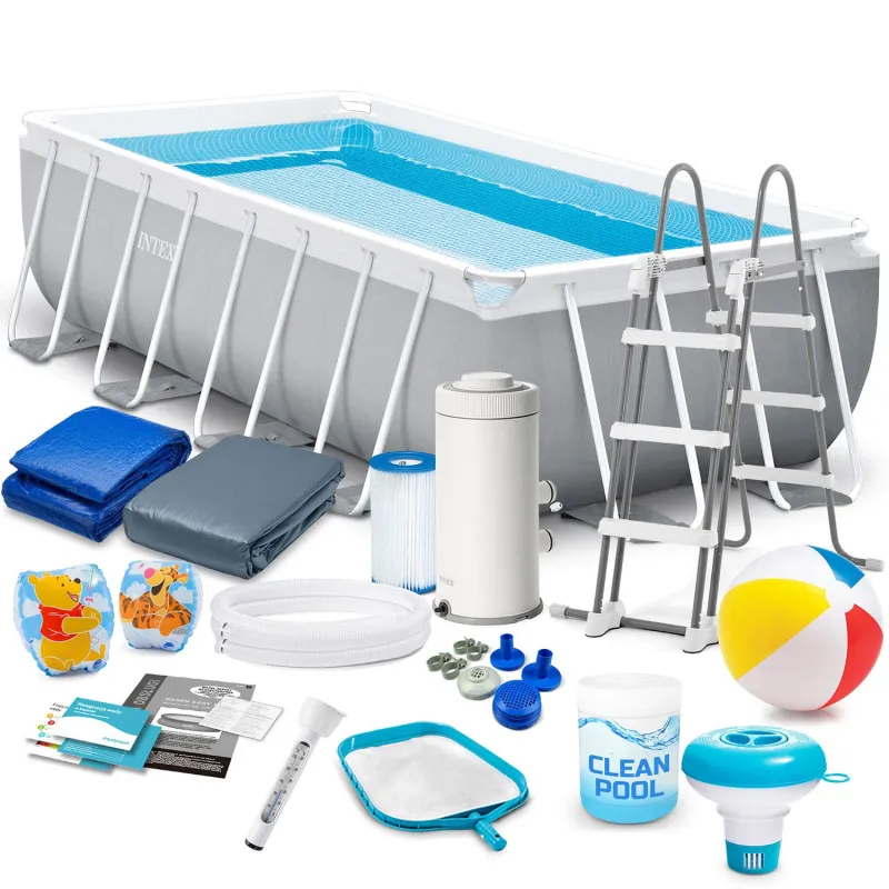 Piscină de grădină 400 x 200 x 100 cm, set 17în1 pentru exterior