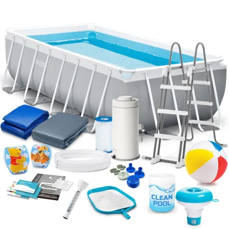 Piscină de grădină 400 x 200 x 100 cm, set 17în1 pentru exterior