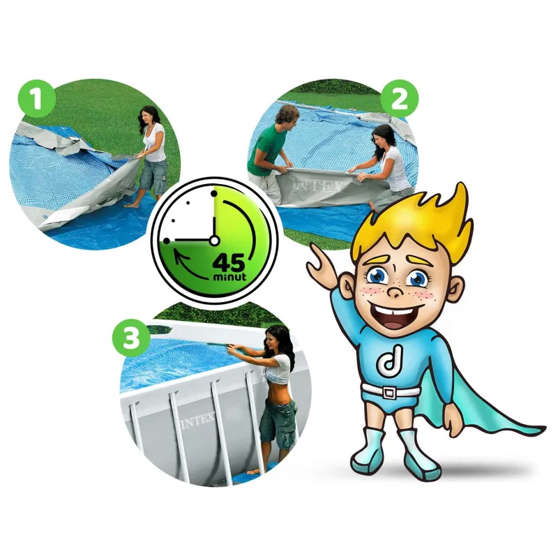 Piscină de grădină 400 x 200 x 100 cm, perfectă pentru joaca copiilor