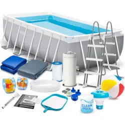 Piscină de grădină cu structură metalică 488 x 244 x 107 cm set 18în1 INTEX 26792