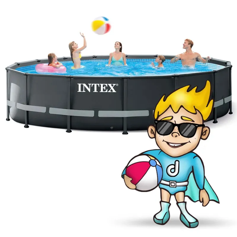 Piscină albastră cu cadru 488 x 122 cm INTEX 26326, perfectă pentru grădină