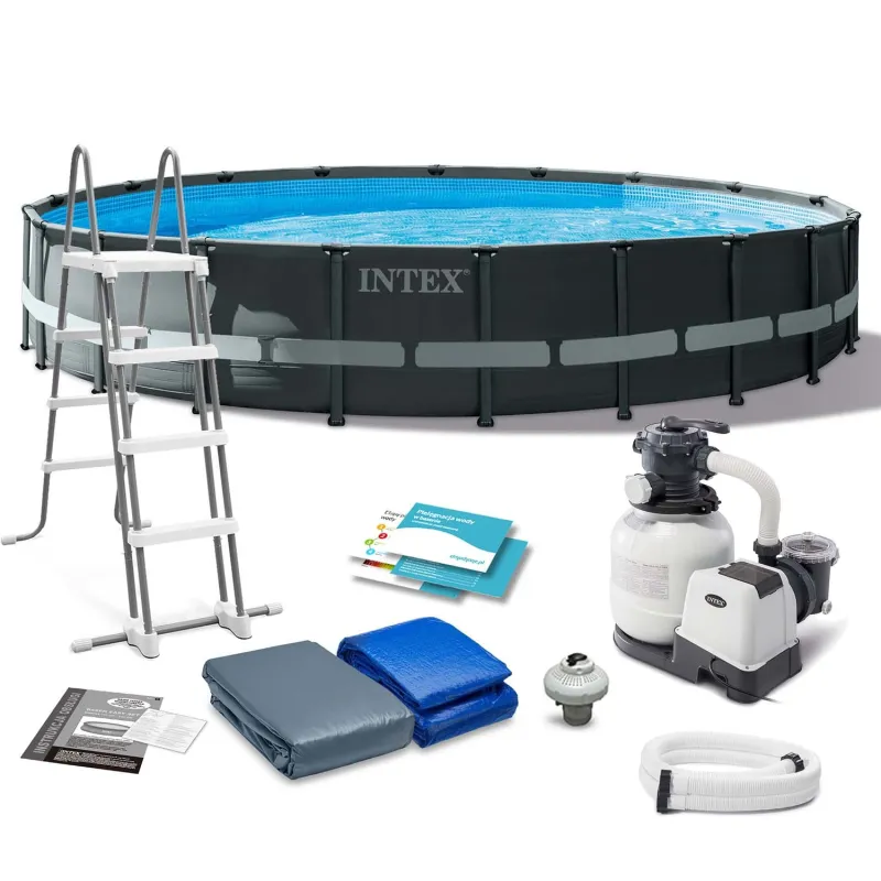 Piscină de grădină 610 x 122 cm 11în1, ideală pentru relaxare