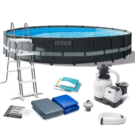 Piscină de grădină 610 x 122 cm 11în1, ideală pentru relaxare