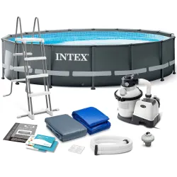 Piscină cu cadru 732 x 132 cm 11în1, perfectă pentru distracția în aer liber