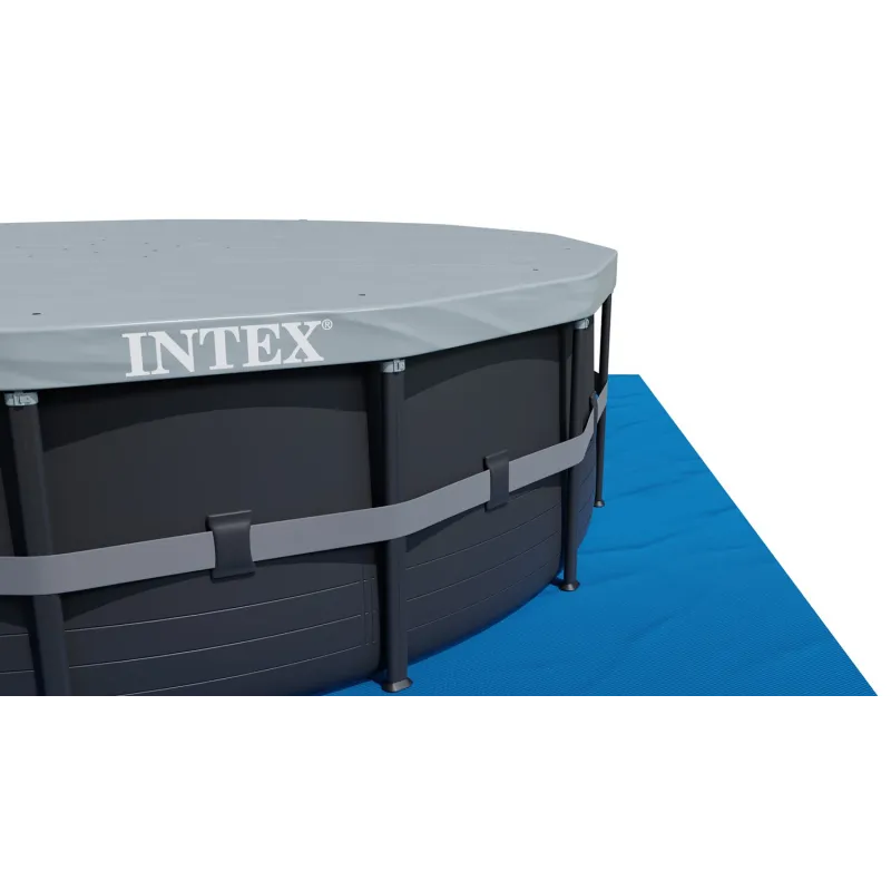 Piscină rotundă cu cadru 732 x 132 cm, culoare albastră pentru exterior