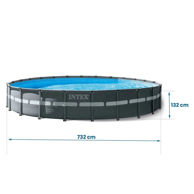 Piscină de grădină cu cadru 732 x 132 cm 17în1 Intex 26340 pentru copii
