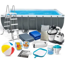 Piscină de grădină cu structură 549 x 274 x 132 cm, material durabil, perfectă pentru exterior