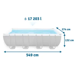 Piscină cu cadru 549 x 274 x 132 cm, aduce bucurie și distracție în zilele călduroase