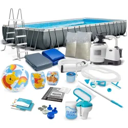 Piscină de grădină 975 x 488 x 132 cm, ideală pentru distracție de vară în aer liber