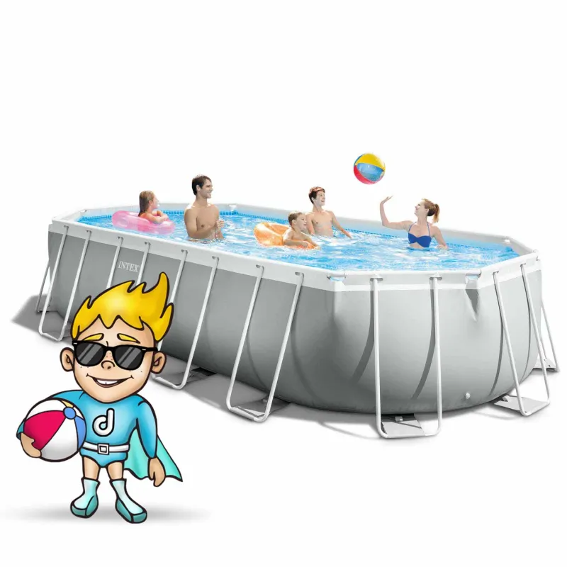 Piscină cu cadru metalic 610 x 305 cm albastră cu accesorii