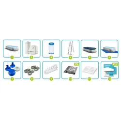 Piscină cu cadru metalic 610 x 305 cm din material PVC rezistent