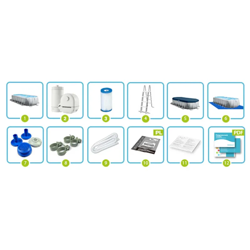 Piscină cu cadru metalic 610 x 305 cm din material PVC rezistent