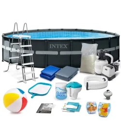 Piscină de grădină cu cadru 549 x 132 cm 18în1, ideală pentru distracție vara