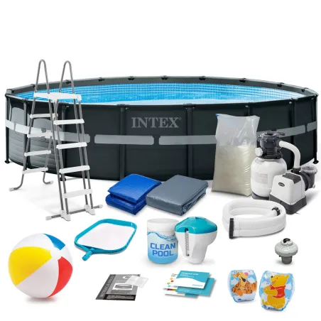 Piscină de grădină cu cadru 549 x 132 cm 18în1, ideală pentru distracție vara