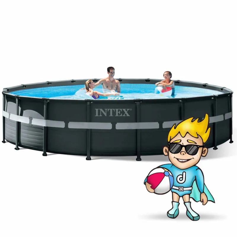 Piscină de grădină cu cadru 549 x 132 cm 18în1, culoare albastră pentru distracție în aer liber