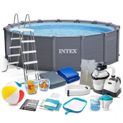 Piscină de grădină modulară 478 x 124 cm 18în1 INTEX 26384