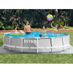 Piscină cu cadru metalic 457 x 107 cm din materiale rezistente pentru distracție de lungă durată