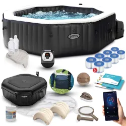 SPA gonflabil cu hidromasaj 201 x 71 cm 4 persoane + accesorii premium INTEX 28458