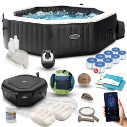 SPA gonflabil cu hidromasaj 218 x 71 cm 6 persoane + accesorii premium INTEX 28462