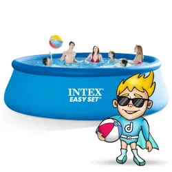 Piscină de grădină modernă cu cadru 457 x 122 cm pentru distracție în aer liber