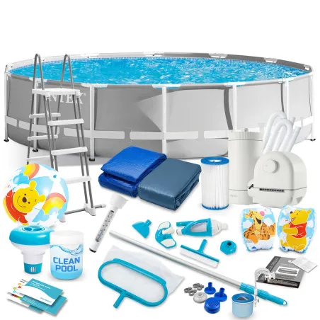 Piscină de grădină cu cadru 549 x 122 cm set 21in1 INTEX 26732 din materiale durabile